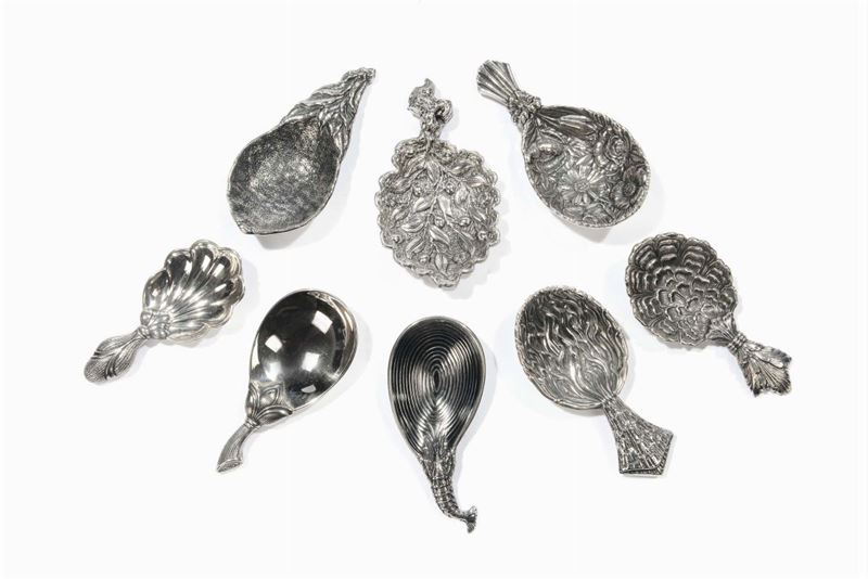 Otto cucchiani da zucchero, Sterling 925, Gianmaria Buccellati  - Auction Modern and Contemporary Silvers - Cambi Casa d'Aste