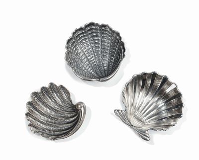 Set di Tre Ciotole in Sterling 925 a Guisa di Conchiglie, Gianmaria Buccellati