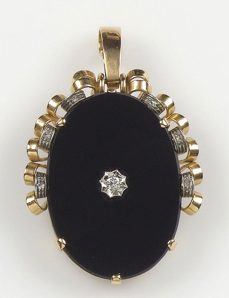 Pendente in onice con diamanti taglio huit-huit  - Auction Antique and Old Masters - I - Cambi Casa d'Aste