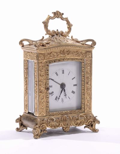 Pendola da Carrozza in Bronzo Dorato