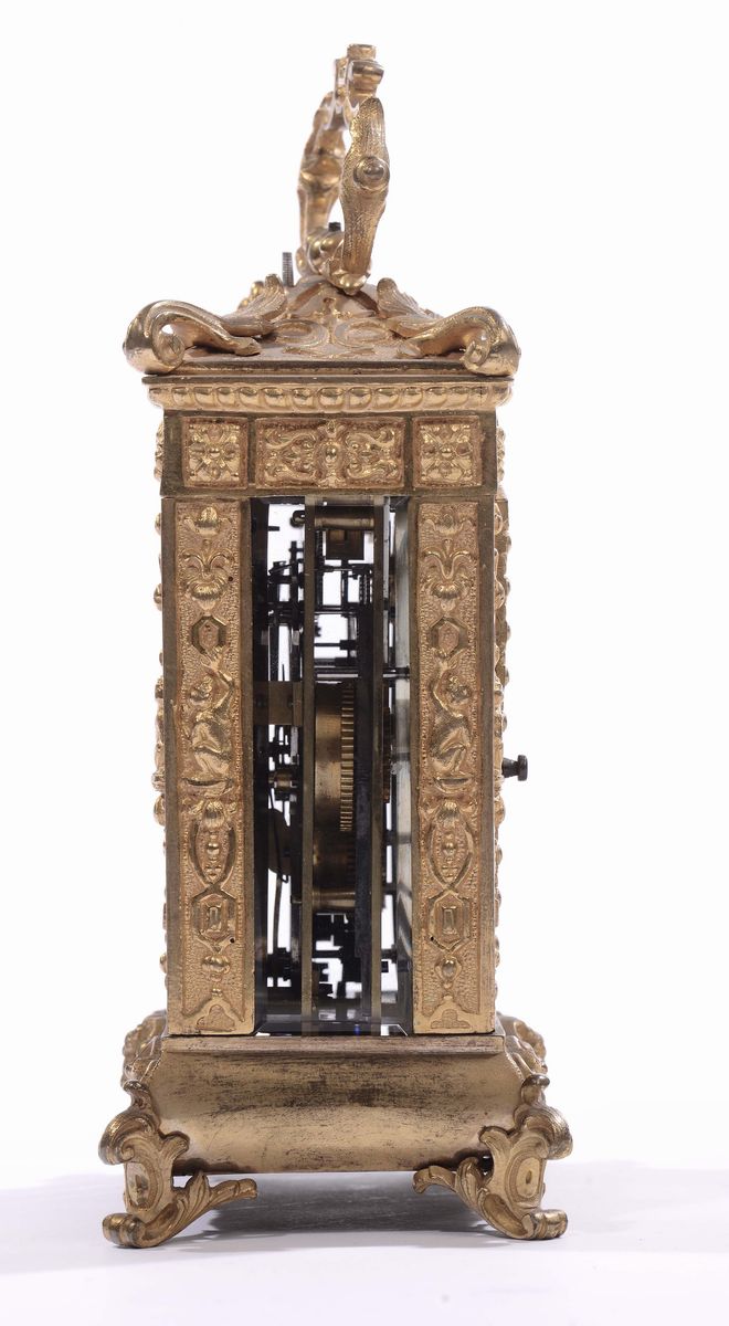 Pendola da Carrozza in Bronzo Dorato