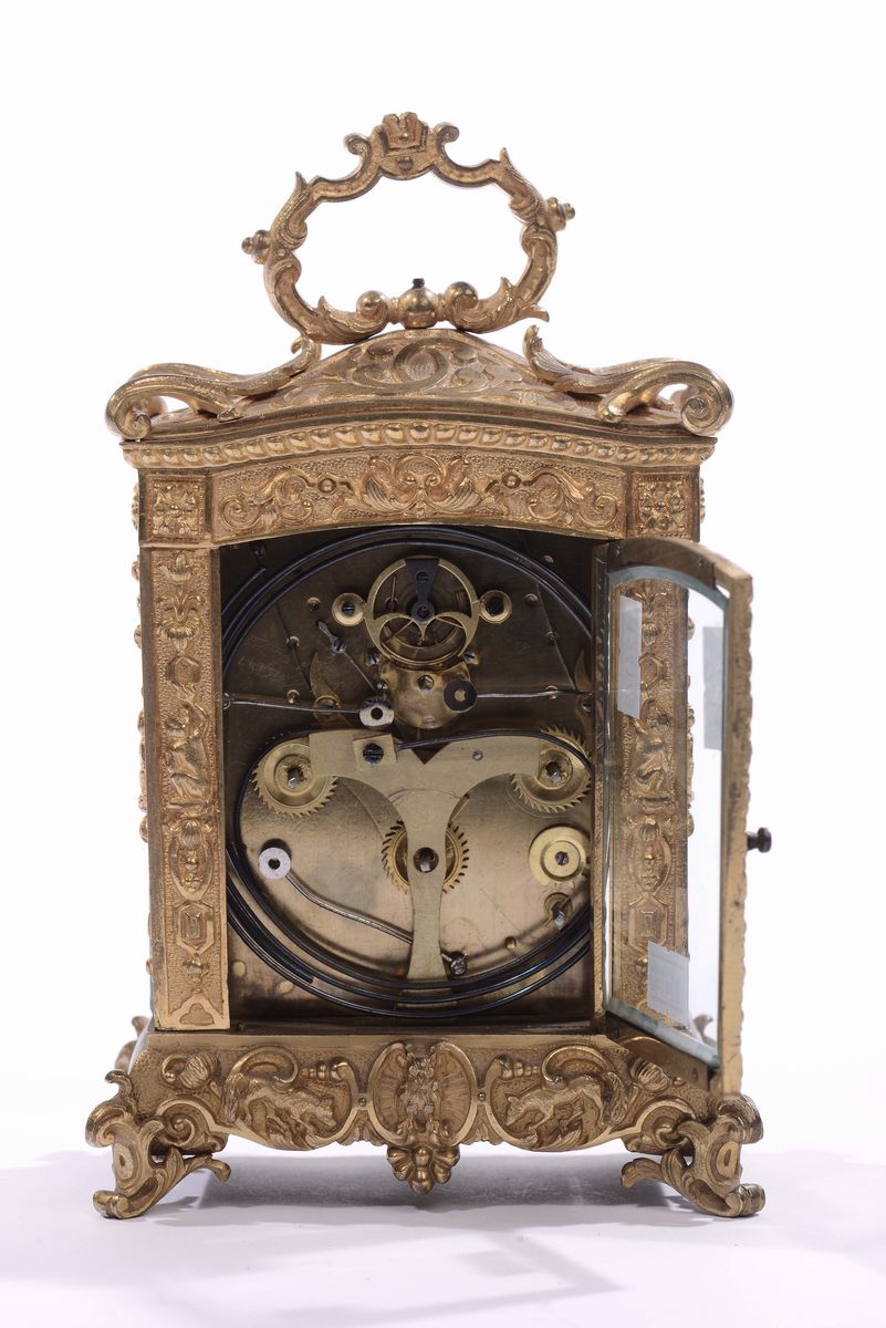 Pendola da Carrozza in Bronzo Dorato