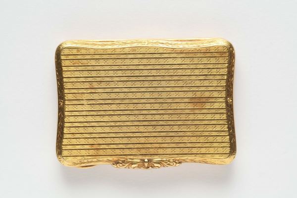 A gold rectangular box
