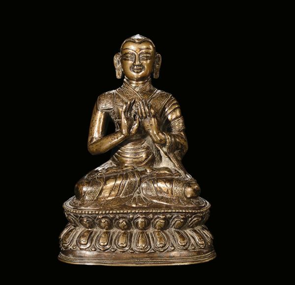 Figura di lama in bronzo brunito, Dinastia Ming, XVI secolo