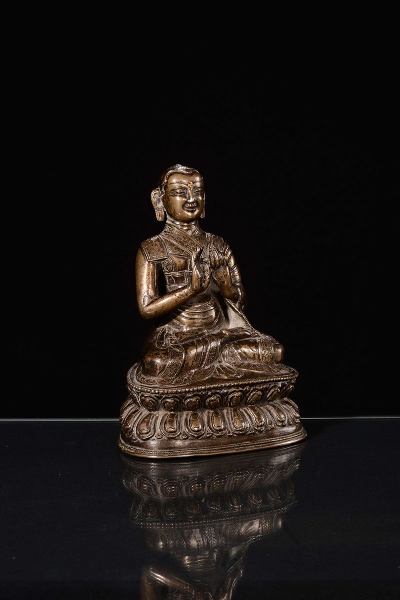 Figura di Lama in Bronzo Brunito, Dinastia Ming, XVI Secolo