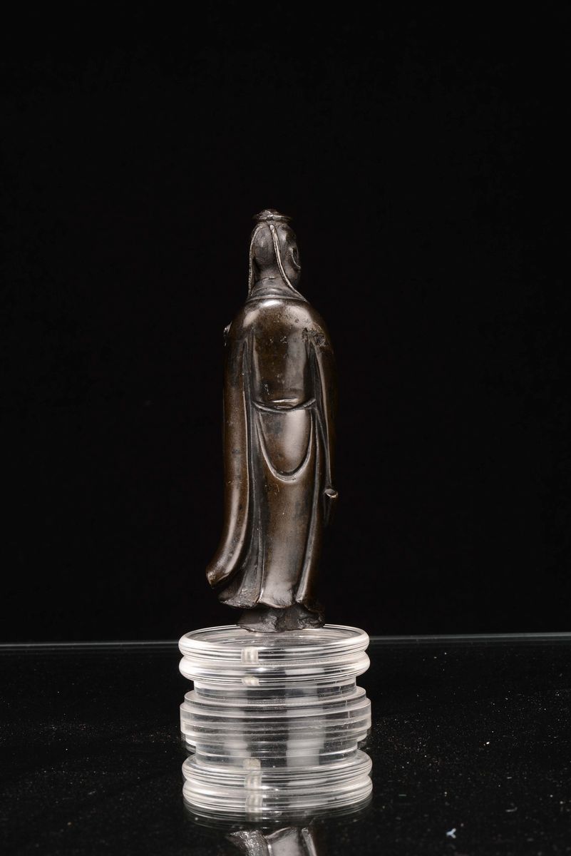Figura di Attendente in Bronzo, Cina, Dinastia Ming, XVI Secolo