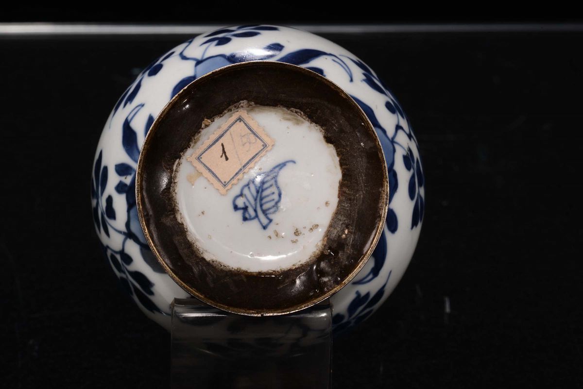 Collezione di Nove Vasi Ad Ampolla in Porcellana Bianca e Blu, Cina, Dinastia Qing, XVIII Secolo