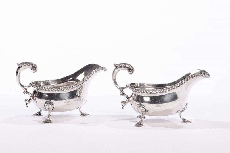 Due salsiere in argento, Inghilterra  - Auction Silvers and Jewels - Cambi Casa d'Aste