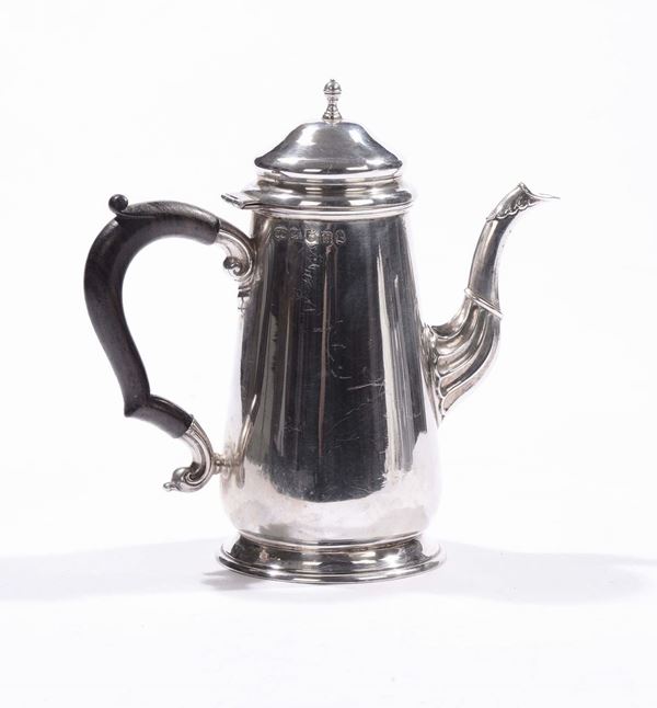 Caffettiera in argento, inghilterra XIX secolo