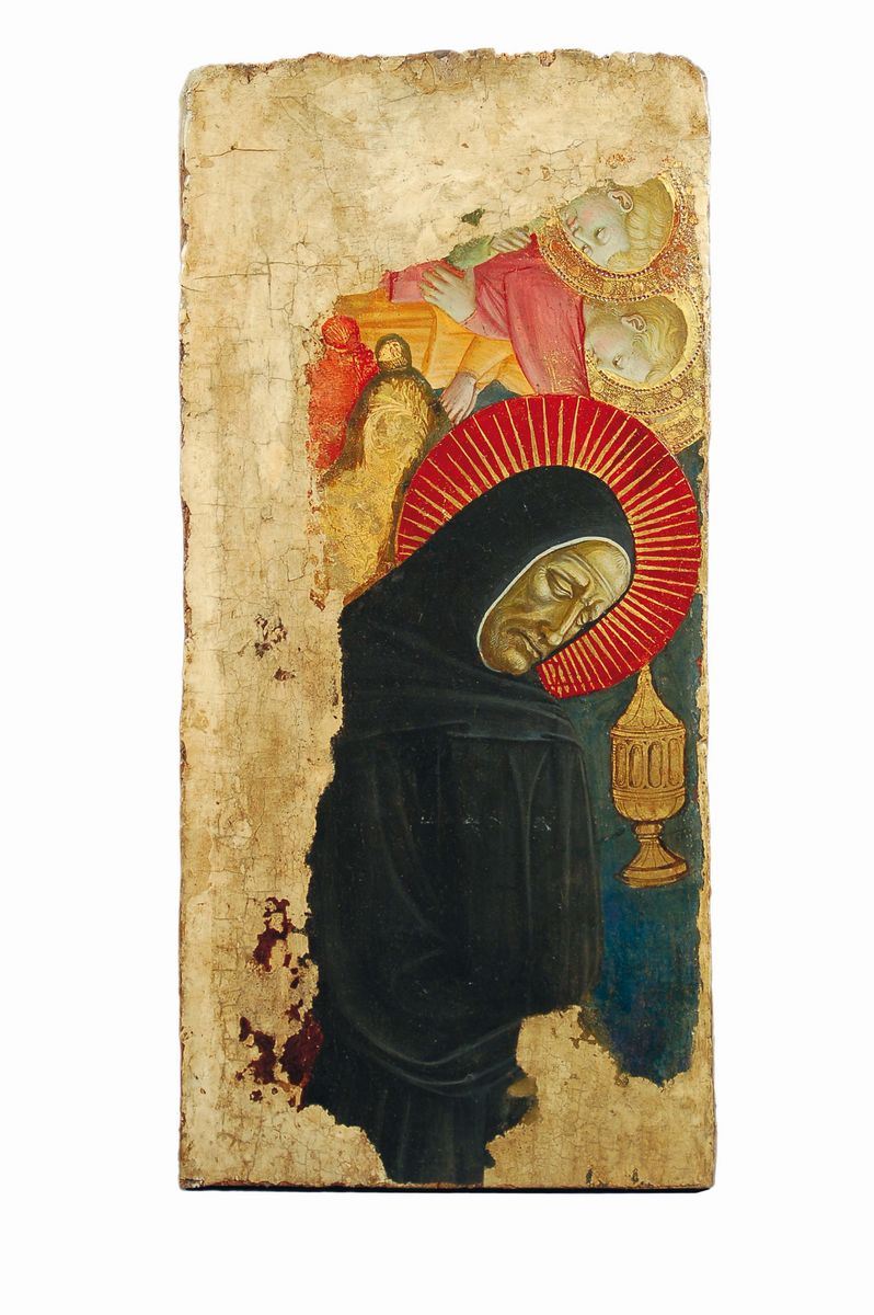 Domenico Di Michelino (Firenze 1417 - 1491) Due angeli con monaco  - Auction Fine Selection - II - III - Cambi Casa d'Aste