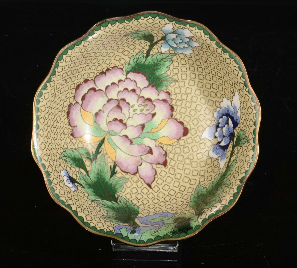 Ciotola a Smalti Cloisonné a Decoro Floreale, Cina, XX Secolo