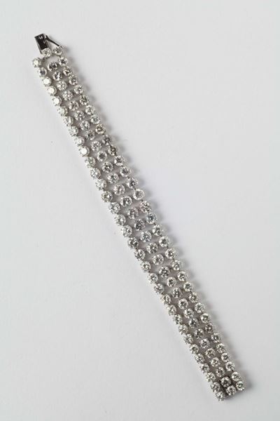 Bracciale a Rivière con Tre Fili di Diamanti