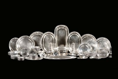 Importante Servito da Tavola in Argento a Titolo 925, Argenteria Cravenna Ferruccio Fu Giacomo, M...
