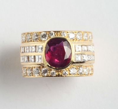 Anello con Rubino di Ct 2,58, Thailandia. Nessuna Indicazione di Riscaldamento