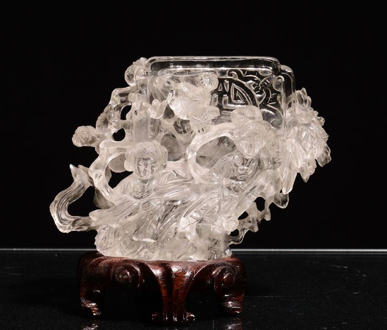 Gruppo in cristallo di rocca, Cina  - Asta Antiquariato - Cambi Casa d'Aste