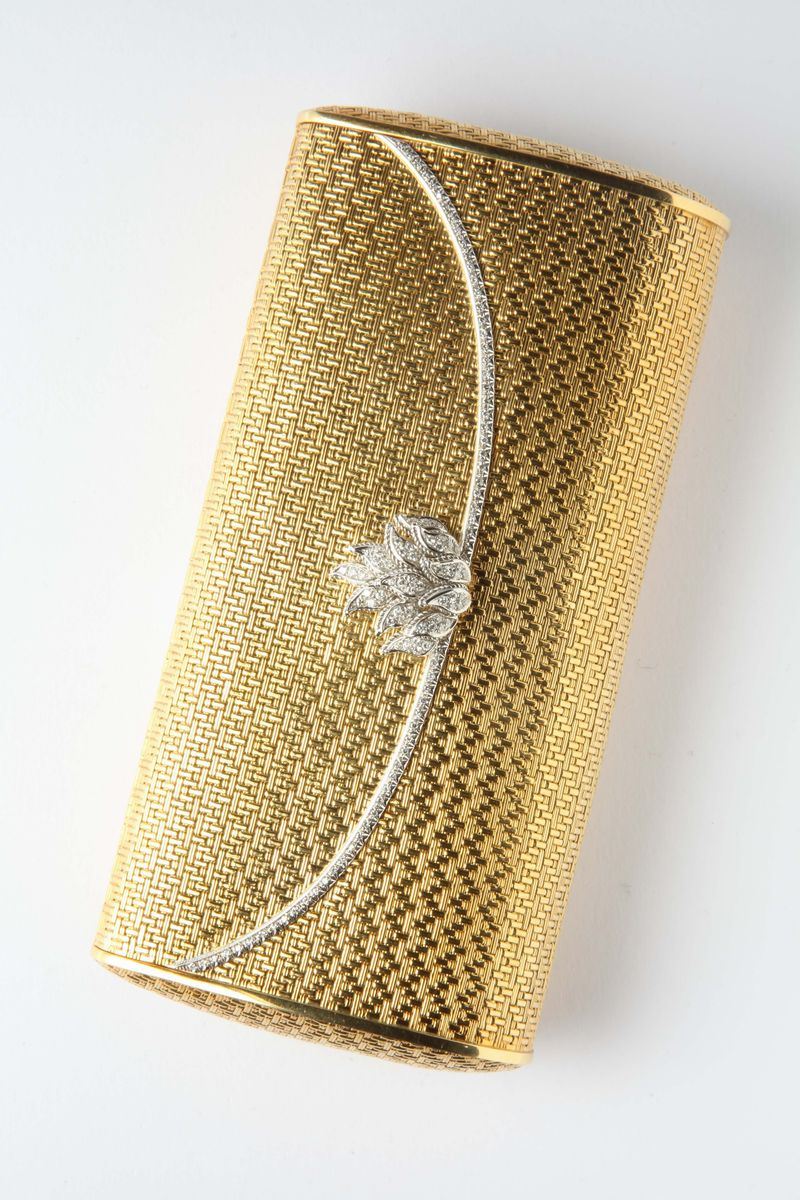 Ladies gold and diamond evening bag  - Auction Silver, Watches, Antique and Contemporary Jewelry - Cambi Casa d'Aste