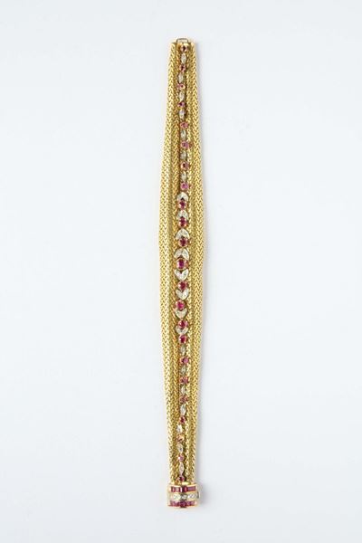 Bracciale con Diamanti e Rubini