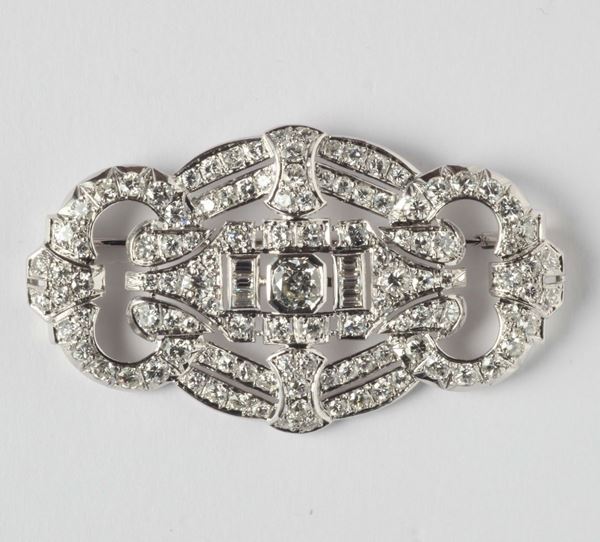 An old-cut diamond brooch