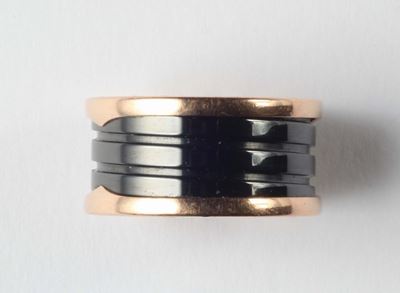 Bulgari, Anello B.zero1 a Fascia con Ceramica Nera