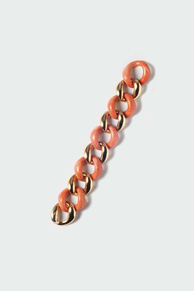 Seaman Schepps, Bracciale in Corallo ed Oro a Maglie Alternate
