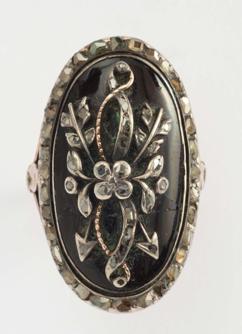 A 19th century enamel, gold and silver ring  - Auction Fine Jewels - I - Cambi Casa d'Aste