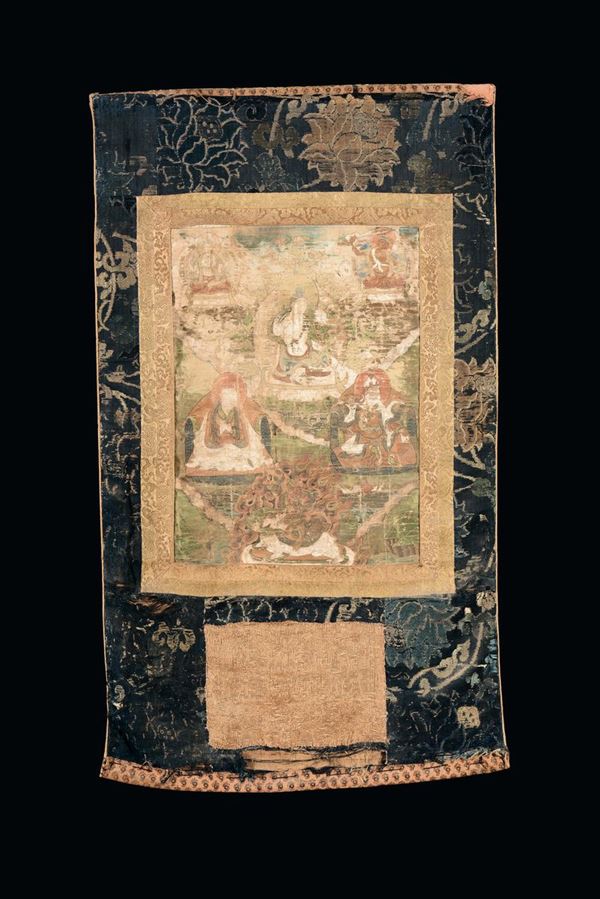 A Thangka with six divinities, Tibet, 19th century
