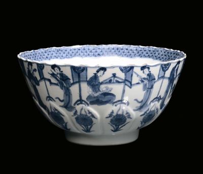Coppa in Porcellana Bianca e Blu, Cina, Dinastia Qing, XIX Secolo