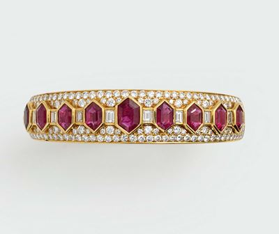 Bulgari, Bracciale con Rubini e Diamanti. Anni '70