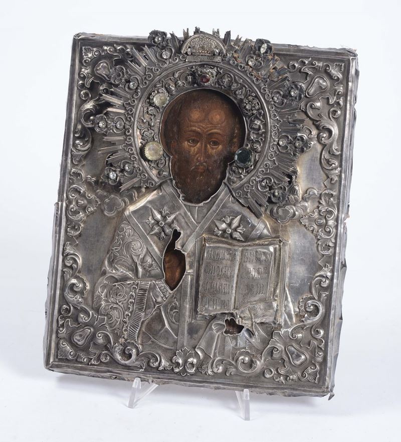 Russia Centrale XIX secolo San Nicola  - Asta Antiquariato e Dipinti Antichi - Cambi Casa d'Aste