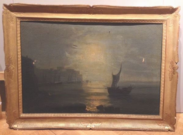 Anonimo del XIX secolo Notturno sul mare