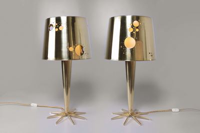 Roberto Giulio Rida. Coppia di Lampade da Tavolo Lattea. Prod. Rgrida, Italia, 2012