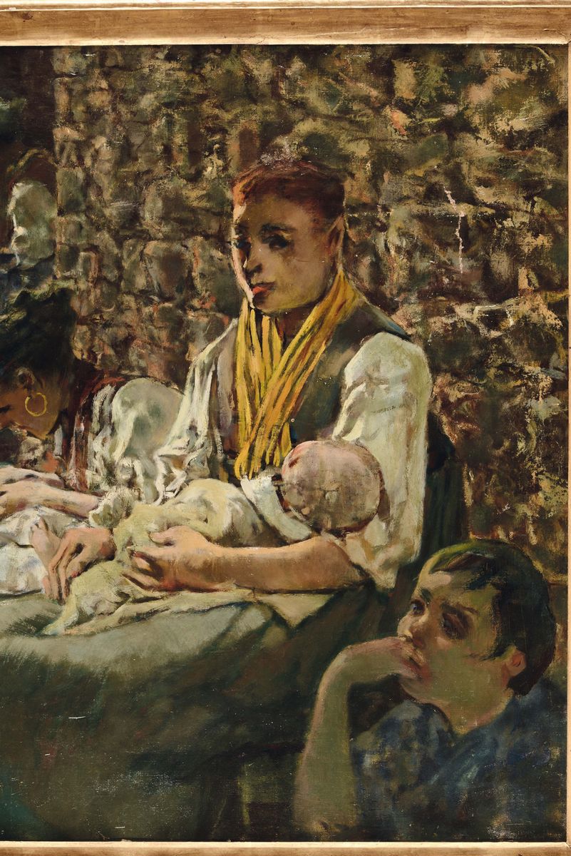 Telemaco Signorini (firenze 1835-1901)chiacchiericci a Riomaggiore