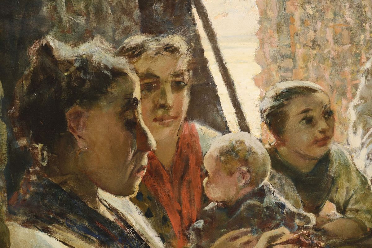 Telemaco Signorini (firenze 1835-1901)chiacchiericci a Riomaggiore