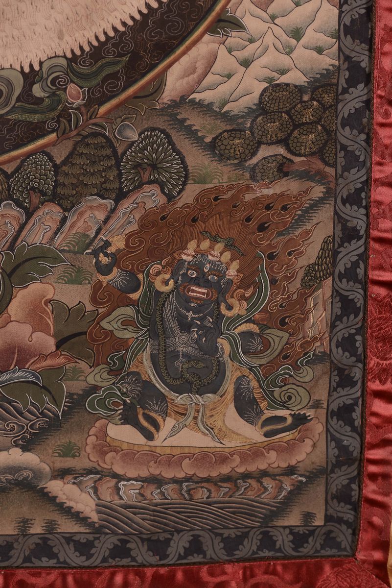 Tanka Decorato con Raffigurazione di Divinità, Tibet, XIX Secolo