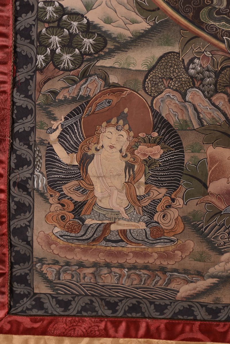 Tanka Decorato con Raffigurazione di Divinità, Tibet, XIX Secolo