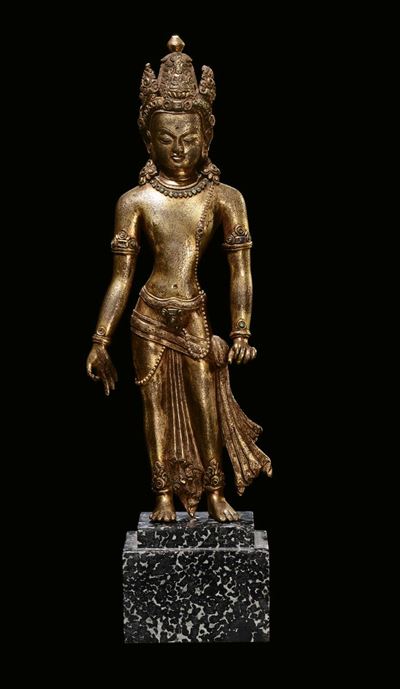 Scultura in Bronzo Raffigurante Padmapani, Cina, Probabilmente Dinastia Ming, XVI Secolo