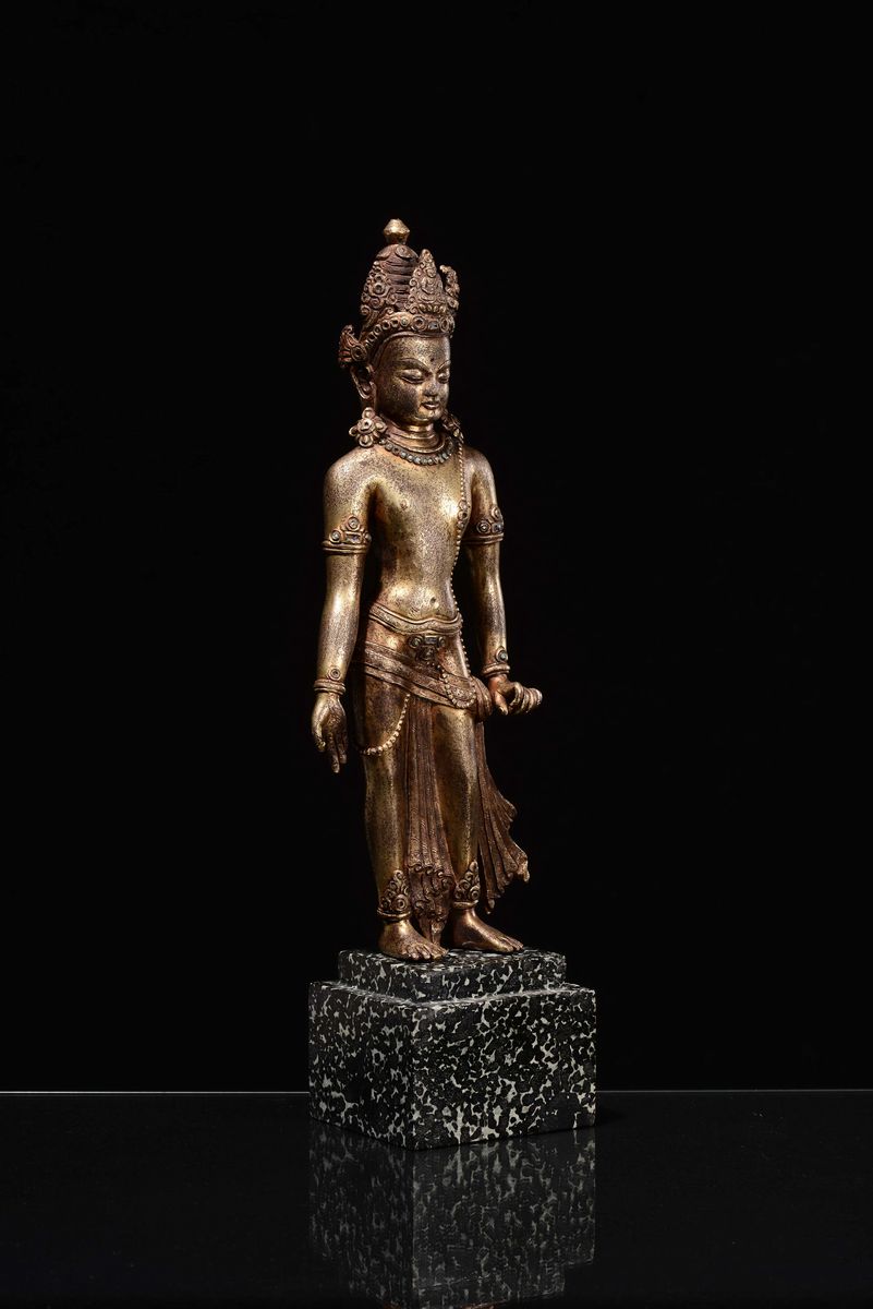 Scultura in Bronzo Raffigurante Padmapani, Cina, Probabilmente Dinastia Ming, XVI Secolo