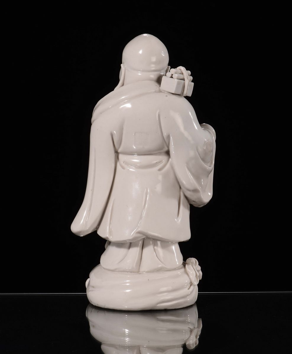 Figura di Budai Blanc De Chine Dehua, Cina, Dinastia Qing, XVIII Secolo