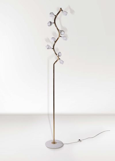 Gino Sarfatti,lampada da Terra in Ottone. Prod. Arteluce, Italia, 1947