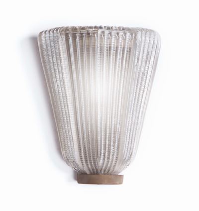 Venini. Applique in Vetro di Murano Cordonato. Prod. Venini, Italia, 1940 Ca.