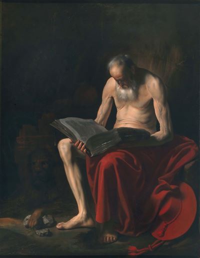 Pittore Caravaggesco del XVII Secolosan Girolamo nel Deserto