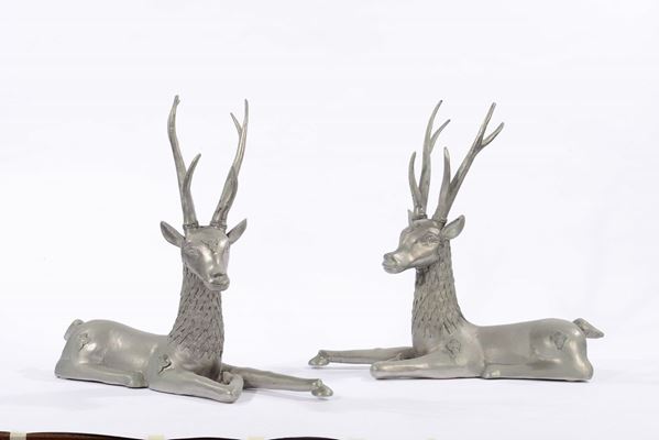 Due antilopi in metallo, XX secolo