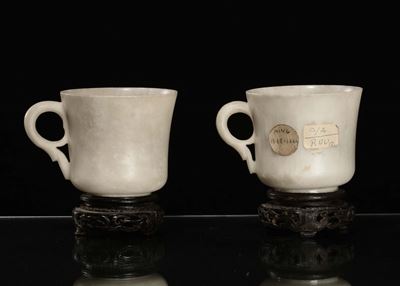 Due Tazzine in Giada, Cina, Dinastia Qing, Periodo Qianlong (1736-1795)