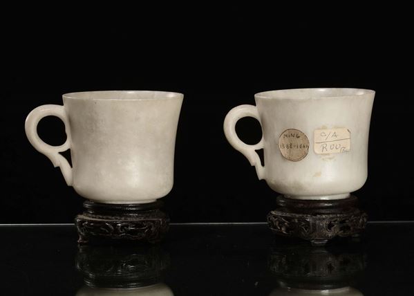 Two small jade cups, China, Ming Dynasty, 17th century