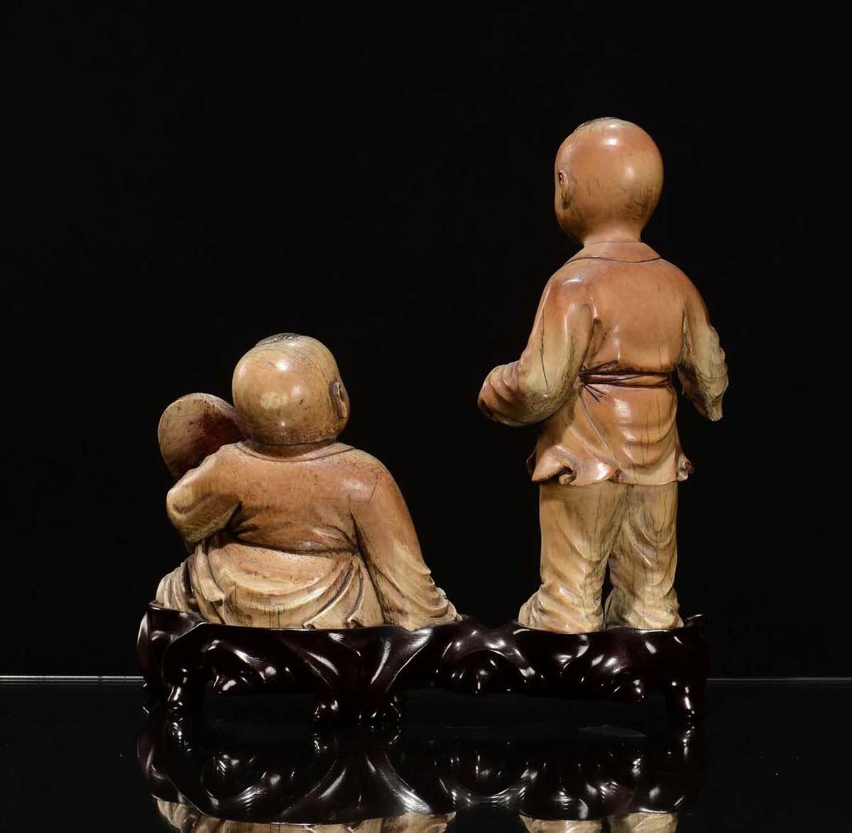 Due Figure Bambini in Avorio, Cina