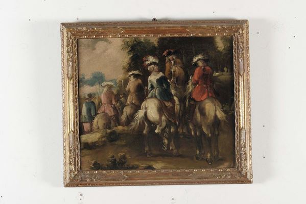 Scuola Veneta dl XVIII secolo Scene con cavalieri e dame