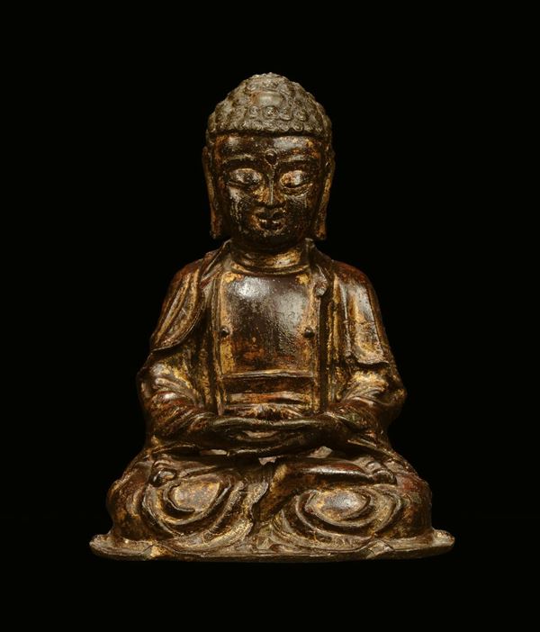 A bronze Sakyamuni, China, Ming Dynasty, 17th century