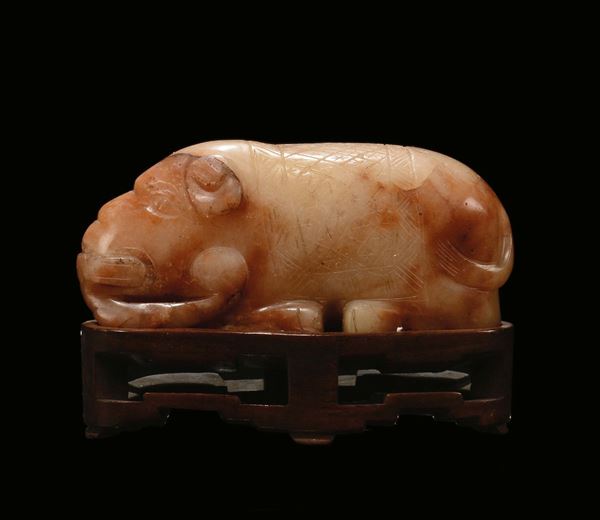 A carved “elephant” carnelian agate, China, Qing Dynasty, late 17th century