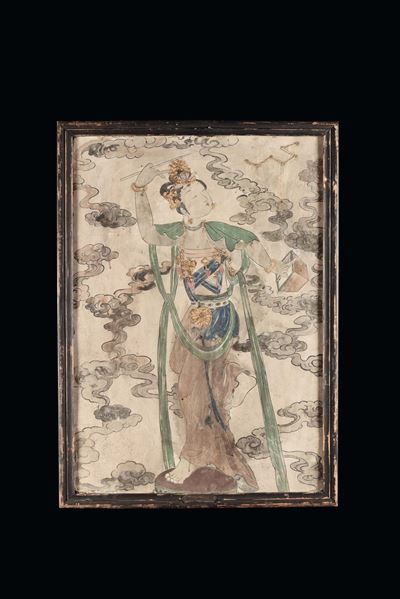 Due Dipinti a Tempera con Soggetti Femminili, Cina, Dinastia Qing, XIX Secolo