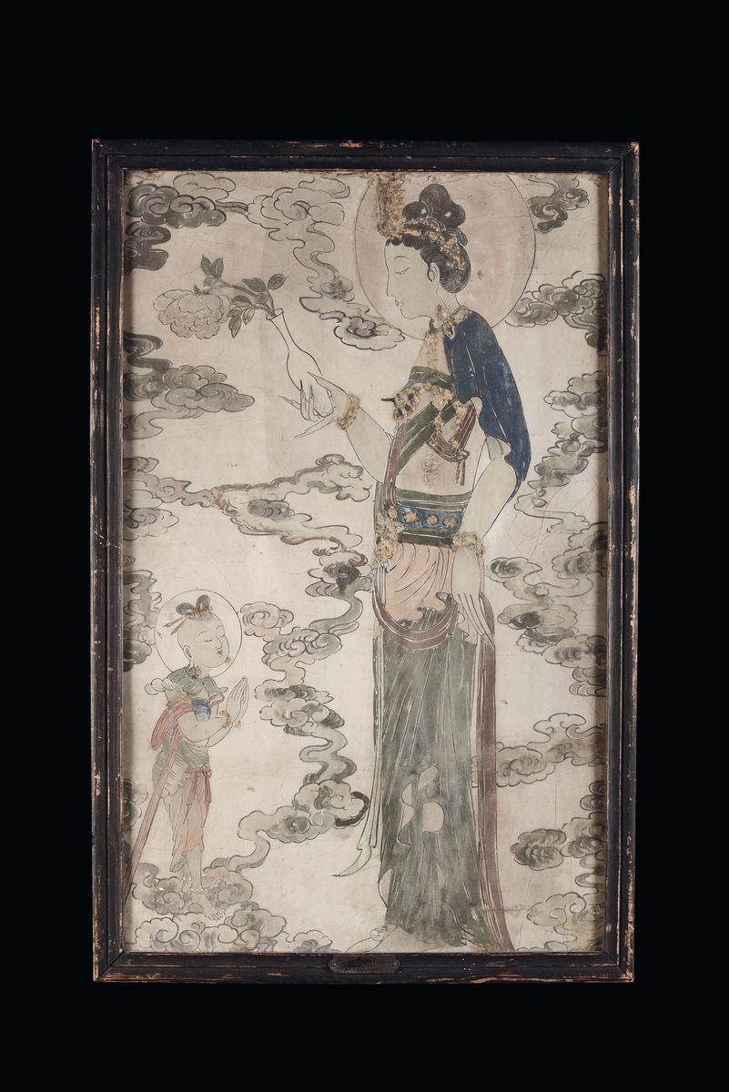 Due Dipinti a Tempera con Soggetti Femminili, Cina, Dinastia Qing, XIX Secolo